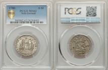 Zeeland. Provincial 6 Stuivers 1780 MS62 PCGS, KM90.2. Flatly struck with light green-gold toning. 

HID09801242017