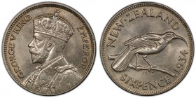George V 6 Pence 1934 MS65 PCGS, KM2. Exceptionally rare in this grade sure to attract strong bidding competition.

HID09801242017