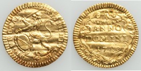 Zurich. City gold 1/4 Ducat 1720 XF (wavy flan), KM138. 14.6mm. 0.85gm. From the Allen Moretti Swiss Collection

HID09801242017