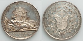 Confederation silver "Aargau Shooting Festival" Medal 1849 AU, Richter-1b, Martin-1. 37mm. 23.78gm. Reeded edge. Fully prooflike fields. From the Alle...
