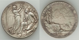 Confederation silver "Hero's of Nidwalden" Medal 1898 UNC, Aeppli-19. 38mm. 24.10gm. By Hans Frei. ZVR ERINNERVNG AN DEN HELDENKAMPF DER NIDWALDENER 1...