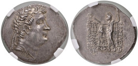 BITINIA Nicomede IV (94-74 a.C.) Tetradracma - Testa diademata a d. - R/ Zeus stante a s. - S.Cop. manca AG (g 15,59) Ex Elsen 2007. In slab NGC Strik...