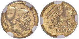 Anonime - 60 Assi (211-208 a.C.) Testa elmata di Marte a d. - R/ Aquila stante a d. - Cr. 44/2 AU (g 3,36) RR Ex MDC, 2022, lotto 105, con una citazio...