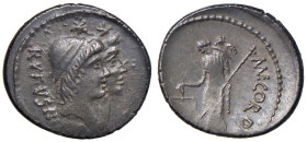 Cordia - Manlius Cordius - Denario (46 a.C.) Teste dei Dioscuri a d. - R/ Venere stante a s. - B. 1; Cr. 463/1 AG (g 3,84) Bella patina

Status: SPL