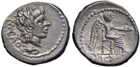 Porcia - M. Porcius Cato - Quinario (89 a.C.) Testa della Libertà a d. - R/ La Vittoria seduta a d. - B. 7; Cr. 343/2 AG (g 2,01) Di insolita conserva...
