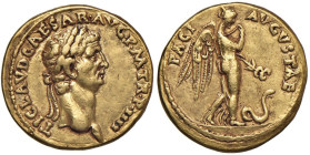 Claudio (41-54) Testa laureata a d. - R/ PACI AVGVSTAE, la Pace andante a d., di fronte, un serpente - RIC 27 AU (g 7,62) RR Debolezze di conio nel bo...