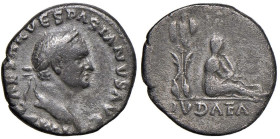 Vespasiano (69-79) Denario - Testa laureata a d. - R/ La Giudea seduta a d. - RIC 2 AG (g 3,33) R Leggermente poroso

Status: qBB