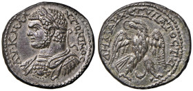 Caracalla (211-217) Tetradramma di Arados in Fenicia - Busto laureato a s. - R/ Aquila stante di fronte - Prieur 1262 AG (g 13,36) RR Splendido esempl...