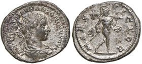 Elagabalo (218-222) Antoniniano - Busto radiato a d. - R/ Marte andante a d. - RIC 122 AG (g 5,46) Si peso elevatissimo! Corrosione al D/

Status: S...