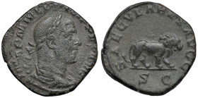 Filippo I (244-249) Sesterzio - Busto laureato a d. - R/ Leone andante a d. - RIC 158 AE (g 18,59) R

Status: BB