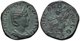 Otacilia Severa (moglie di Filippo I) Sesterzio - Busto a d. - R/ La Concordia seduta a d. - RIC 203A

Status: BB+