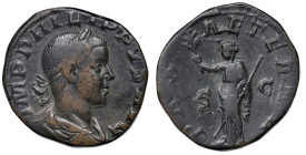 Filippo II (244-249) Sesterzio - Busto laureato a d. - R/ La Pace stante a s. - RIC 268C AE (g 17,86)

Status: BB