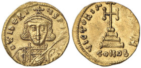 Tiberio III (698-705) Solido - Busto coronato di fronte con lancia e scudo - R/ Croce potenziata - Sear 1360 AU (g 4,47) Modesti depositi

Status: S...