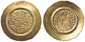 LONGOBARDI Liutprando (717-744) Tremisse - Busto grossolano a d., nel campo, croce - R/ L'Arcangelo Michael stante a s. - Cfr. MEC I, 322 e segg. AU (...