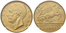 ALBANIA Zogu (1925-1939) 100 Franga 1927 - Nomisma 4 AU R In slab NGC MS 64 NO STAR BELOW BUST cod. 6143414-013

Status: MS 64