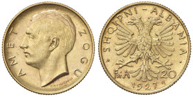 ALBANIA Zogu (1925-1939) 20 Franga 1927 R - Nomisma 13 AU (g 6,46) R

Status: SPL+