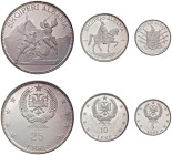 ALBANIA Repubblica (1946-) 25, 10 e 5 Lek 1970 - KM 52, 50, 49 AG (g 83,37 + 33,49 + 16,72) Macchioline. Lotto di tre monete

Status: FS