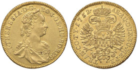 AUSTRIA Maria Teresa (1740-1780) Ducato 1752 Karlsburg - Her 204 AU (g 3,47) Fondi ancora lucenti e di ottima qualità. Nell'asta Antium XIX del 2023, ...