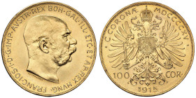 AUSTRIA Francesco Giuseppe II (1848-1916) 100 Corone 1915 - KM 2819; Fr. 507 AU (g 33,85)

Status: FDC
