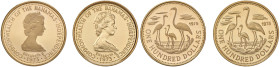 BAHAMAS Elisabetta II (1952-2022) 100 Dollari 1975 - KM 73 AU (g 5,43 + 5,43) Lotto di due monete, una FDC l'altra FS

Status: FDC-FS