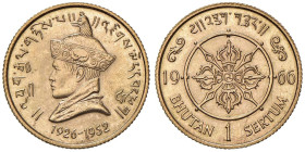 BHUTAN Jigme Dorji (1952-1972) 1 Sertum 1966 - KM 33 AU (g 8,00) Segni di leggera lucidatura al D/

Status: SPL/qFDC