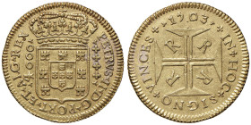 BRASILE Pietro II (1667-1706) 4.000 Reis 1703 - KM 101 AU (g 10,60) Zecca Rio de Janeiro. Colpetto al bordo e minimi depositi ma comunque buona conser...
