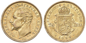 BULGARIA Ferdinando I (1887-1918) 20 Leva 1894 - KM 20 AU (g 6,41) Graffietti al D/

Status: BB