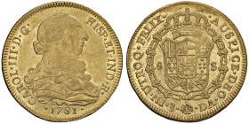 CILE Carlo III (1759-1788) 8 Escudos 1781/79 DA - KM 27; Fr. 15; Cal. 2162 AU (g 26,99) Esemplare in altissima conservazione dai fondi ancora lucenti...