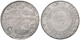 COLOMBIA Repubblica di Nuova Granada (1831-1858) 8 Reales 1839 RS - KM 98 AG (g 22,18) Piccolo colpetto al bordo. Buona conservazione per il tipo

S...