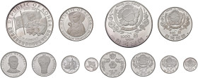 COREA 1.000, 500, 250, 200, 100 e 50 Won 4303 (1970) - KM 13, 12, 11, 10, 8, 7 AG (g 56,47 + 28,00 + 14,23 + 11,19 + 5,50 + 2,81) Lotto di sei monete ...