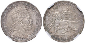 ETIOPIA Menelik II (1889-1913) Mezzo birr 1889 (1897) - KM 15 AG In slab NGC AU DETAILS CLEANED cod. 8189540-001

Status: AU Details