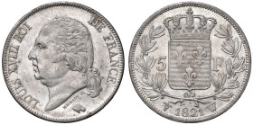 FRANCIA Luigi XVIII (1814-1824) 5 Franchi 1821 W - KM 711.13; Gad. 614 AG (g 24,87) Minimi segnetti

Status: SPL+