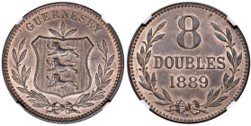 GUERNSEY Vittoria (1837-1901) 8 Doubles 1889 H - KM 7 CU In slab NGC MS 64 RB cod. 5787269-017

Status: MS 64 RB