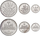 HAITI 25, 10 e 5 Gourdes 1970 - KM 67.1, 65.1; 64.1 AG (g 117,59 + 46,83 + 23,71) Lotto di tre monete come da foto

Status: FS