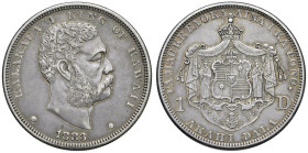 HAWAII Kalakaua I (1874-1891) Dollaro 1883 - KM 7 AG (g 26,68) RR

Status: BB/BB+