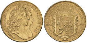 INGHILTERRA Guglielmo e Maria (1688-1694) 5 Guineas 1692 - Fr. 300 ; S. 3422 AU (g 41,57) Colpi ripresi, porosità presente

Status: BB+
