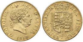 INGHILTERRA Giorgio III (1760-1820) Mezza sterlina 1818 - KM 673 AU (g 3,99) Pesante colpo sul collo

Status: BB+
