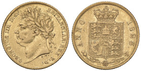 INGHILTERRA Giorgio IV (1820-1830) Mezza sterlina 1823 - KM 689 AU (g 3,99) Colpi al D/

Status: BB