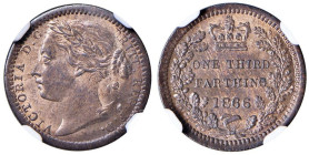INGHILTERRA Vittoria (1837-1901) Terzo di farthing 1866 - KM 750 CU In slab NGC MS 63 RB cod. 8217235-009

Status: MS 63 RB
