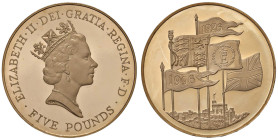 INGHILTERRA Elisabetta II (1952-2022) 5 Sterline 1996 70th anniversary of the birth of Queen Elizabeth II - KM 974b AU (g 39,94)

Status: FS