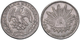 MESSICO 8 Reales 1845 Mo MF - KM 377.8 AG (g 27,06) Contromarca cinese

Status: BB-SPL