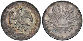 MESSICO 8 Reales 1894 Ga JS - KM 377.6 AG (g 27,23) Bellissima patina iridiscente

Status: SPL+
