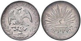 MESSICO 8 Reales 1895 Mo AM - KM 377.10 AG (g 26,99) Splendia patina riposata. Contromarca

Status: qFDC