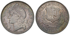 REPUBBLICA DOMINICANA 5 Francos 1891 - KM 12 AG (g 25,00)

Status: qFDC