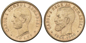 ROMANIA Carol I (1881-1914) 20 Lei 1906 - KM 37 AU (g 6,38) Graffietto al R/

Status: qFDC/FDC