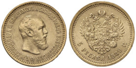RUSSIA Alessandro III (1881-1894) 5 Rubli 1889 - KM Y42; Fr. 168 AU (g 6,45)

Status: BB/SPL