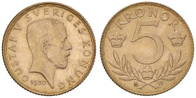 SVEZIA Gustaf V (1907-1950) 10 Kronor 1920 - KM 797; Fr. 97 AU (g 2,23)

Status: qFDC