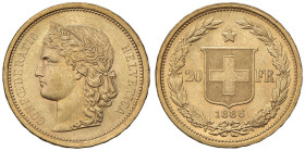SVIZZERA 20 Franchi 1886 - KM 31.3 AU (g 6,46)

Status: SPL-FDC