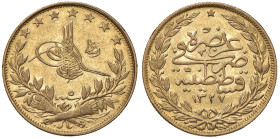 TURCHIA Mehmed V (1909-1918) 100 Kurush (1327) 5 - Fr. 160 AU (g 7,23)

Status: SPL-FDC