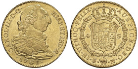 SPAGNA Carlo III (1759-1788) Madrid - 4 Escudos 1781 PJ - KM 418; Cal. 1785 AU (g 13,59)

Status: SPL